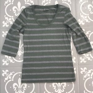 Jockey size medium 3/4 sleeve striped top